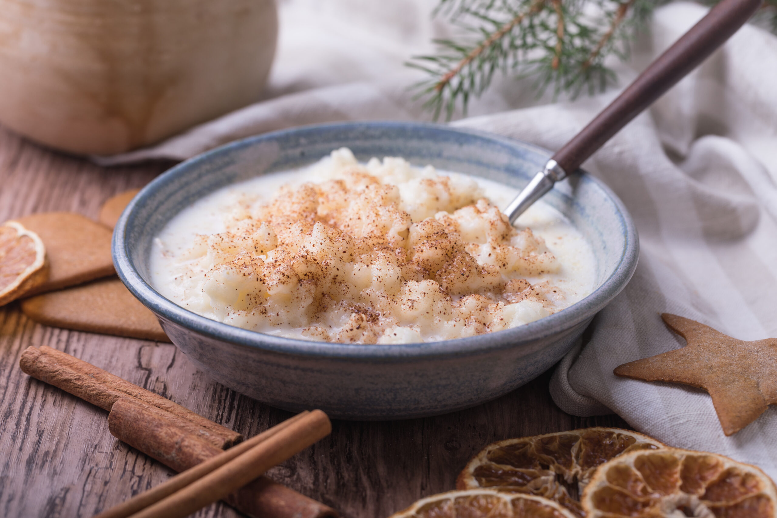 Traditional,Rice,Pudding,Also,Known,As,Tomtegröt,Or,Swedish,Risgrynsgröt.